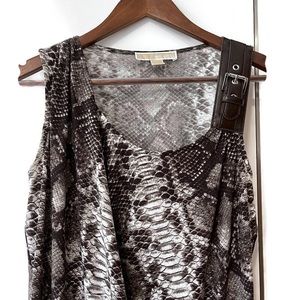MICHAEL KORS BROWN SNAKESKIN PRINT DRESS SIZE S